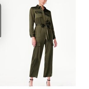 Wide Leg Satin Jumpsuit